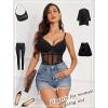imageAvidlove Bodysuit for Women Sexy Lace Top One Piece Lingerie V Neck Mesh Tops Going Out Cami Naughty Push Up Body Suit SXXLAblack