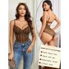 imageAvidlove Bodysuit for Women Sexy Lace Top One Piece Lingerie V Neck Mesh Tops Going Out Cami Naughty Push Up Body Suit SXXLBrown