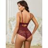 imageAvidlove Bodysuit for Women Sexy Lace Top One Piece Lingerie V Neck Mesh Tops Going Out Cami Naughty Push Up Body Suit SXXLDark Red