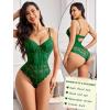 imageAvidlove Bodysuit for Women Sexy Lace Top One Piece Lingerie V Neck Mesh Tops Going Out Cami Naughty Push Up Body Suit SXXLGreen