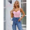 imageAvidlove Bodysuit for Women Sexy Lace Top One Piece Lingerie V Neck Mesh Tops Going Out Cami Naughty Push Up Body Suit SXXLPink