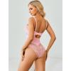 imageAvidlove Bodysuit for Women Sexy Lace Top One Piece Lingerie V Neck Mesh Tops Going Out Cami Naughty Push Up Body Suit SXXLPink