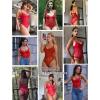 imageAvidlove Bodysuit for Women Sexy Lace Top One Piece Lingerie V Neck Mesh Tops Going Out Cami Naughty Push Up Body Suit SXXLRed