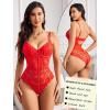 imageAvidlove Bodysuit for Women Sexy Lace Top One Piece Lingerie V Neck Mesh Tops Going Out Cami Naughty Push Up Body Suit SXXLRed