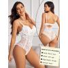 imageAvidlove Bodysuit for Women Sexy Lace Top One Piece Lingerie V Neck Mesh Tops Going Out Cami Naughty Push Up Body Suit SXXLWhite