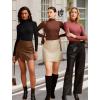 imageAvidlove Bodysuits for Women High Neck Long Sleeve Body Suits Snap Closure Double Lined Mock Neck Bodysuit SoftBlack