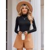 imageAvidlove Bodysuits for Women High Neck Long Sleeve Body Suits Snap Closure Double Lined Mock Neck Bodysuit SoftBlack