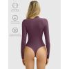 imageAvidlove Bodysuits for Women High Neck Long Sleeve Body Suits Snap Closure Double Lined Mock Neck Bodysuit SoftDark Purple