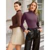 imageAvidlove Bodysuits for Women High Neck Long Sleeve Body Suits Snap Closure Double Lined Mock Neck Bodysuit SoftDark Purple