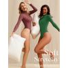 imageAvidlove Bodysuits for Women High Neck Long Sleeve Body Suits Snap Closure Double Lined Mock Neck Bodysuit SoftGreen
