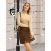 imageAvidlove Bodysuits for Women High Neck Long Sleeve Body Suits Snap Closure Double Lined Mock Neck Bodysuit SoftKhaki
