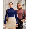 imageAvidlove Bodysuits for Women High Neck Long Sleeve Body Suits Snap Closure Double Lined Mock Neck Bodysuit SoftNavy Blue