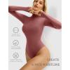 imageAvidlove Bodysuits for Women High Neck Long Sleeve Body Suits Snap Closure Double Lined Mock Neck Bodysuit SoftPurple Red