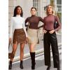 imageAvidlove Bodysuits for Women High Neck Long Sleeve Body Suits Snap Closure Double Lined Mock Neck Bodysuit SoftPurple Red
