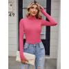 imageAvidlove Bodysuits for Women High Neck Long Sleeve Body Suits Snap Closure Double Lined Mock Neck Bodysuit SoftRose Red