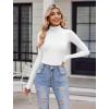 imageAvidlove Bodysuits for Women High Neck Long Sleeve Body Suits Snap Closure Double Lined Mock Neck Bodysuit SoftWhite