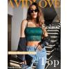 imageAvidlove Bralettes for Women Lace Spaghetti Strap Tank Top Tube Slim Basic CamisoleBlue Green