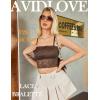 imageAvidlove Bralettes for Women Lace Spaghetti Strap Tank Top Tube Slim Basic CamisoleBrown