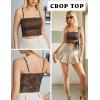 imageAvidlove Bralettes for Women Lace Spaghetti Strap Tank Top Tube Slim Basic CamisoleBrown