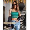 imageAvidlove Bralettes for Women Lace Spaghetti Strap Tank Top Tube Slim Basic CamisoleCeladon Green