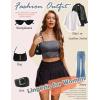 imageAvidlove Bralettes for Women Lace Spaghetti Strap Tank Top Tube Slim Basic CamisoleDark Gray