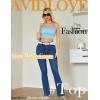 imageAvidlove Bralettes for Women Lace Spaghetti Strap Tank Top Tube Slim Basic CamisoleLight Blue
