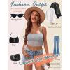 imageAvidlove Bralettes for Women Lace Spaghetti Strap Tank Top Tube Slim Basic CamisoleLight Gray
