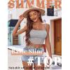 imageAvidlove Bralettes for Women Lace Spaghetti Strap Tank Top Tube Slim Basic CamisoleLight Gray