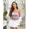 imageAvidlove Bralettes for Women Lace Spaghetti Strap Tank Top Tube Slim Basic CamisoleLight Purple