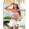 imageAvidlove Bralettes for Women Lace Spaghetti Strap Tank Top Tube Slim Basic CamisoleLight Purple
