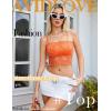 imageAvidlove Bralettes for Women Lace Spaghetti Strap Tank Top Tube Slim Basic CamisoleOrange