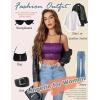 imageAvidlove Bralettes for Women Lace Spaghetti Strap Tank Top Tube Slim Basic CamisolePurple