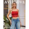 imageAvidlove Bralettes for Women Lace Spaghetti Strap Tank Top Tube Slim Basic CamisoleRed