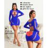 imageAvidlove Fishnet Lingerie for Women Sexy Long Sleeve Mesh Badydoll Chemise Lingeries Dress Hollow Out OutfitsBlue
