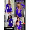 imageAvidlove Fishnet Lingerie for Women Sexy Long Sleeve Mesh Badydoll Chemise Lingeries Dress Hollow Out OutfitsBlue