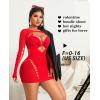 imageAvidlove Fishnet Lingerie for Women Sexy Long Sleeve Mesh Badydoll Chemise Lingeries Dress Hollow Out OutfitsBred
