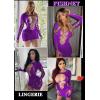 imageAvidlove Fishnet Lingerie for Women Sexy Long Sleeve Mesh Badydoll Chemise Lingeries Dress Hollow Out OutfitsLight Purple
