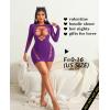 imageAvidlove Fishnet Lingerie for Women Sexy Long Sleeve Mesh Badydoll Chemise Lingeries Dress Hollow Out OutfitsLight Purple