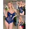 imageAvidlove Lace Bodysuit Lingerie for Women Sexy Garter Lingerie Set Teddy LingerieNavy Blue