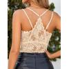 imageAvidlove Lace Bralette for Women V Neck Camisoles Racerback Adjustable Strap Sexy Crop TopsBeige