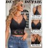 imageAvidlove Lace Bralette for Women V Neck Camisoles Racerback Adjustable Strap Sexy Crop TopsBlack
