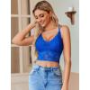 imageAvidlove Lace Bralette for Women V Neck Camisoles Racerback Adjustable Strap Sexy Crop TopsBlue