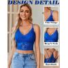 imageAvidlove Lace Bralette for Women V Neck Camisoles Racerback Adjustable Strap Sexy Crop TopsBlue