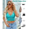 imageAvidlove Lace Bralette for Women V Neck Camisoles Racerback Adjustable Strap Sexy Crop TopsBlue Green