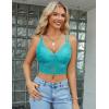 imageAvidlove Lace Bralette for Women V Neck Camisoles Racerback Adjustable Strap Sexy Crop TopsBlue Green