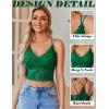 imageAvidlove Lace Bralette for Women V Neck Camisoles Racerback Adjustable Strap Sexy Crop TopsDark Green