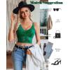 imageAvidlove Lace Bralette for Women V Neck Camisoles Racerback Adjustable Strap Sexy Crop TopsDark Green