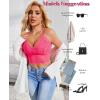 imageAvidlove Lace Bralette for Women V Neck Camisoles Racerback Adjustable Strap Sexy Crop TopsFluo Pink