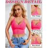 imageAvidlove Lace Bralette for Women V Neck Camisoles Racerback Adjustable Strap Sexy Crop TopsFluo Pink