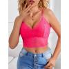 imageAvidlove Lace Bralette for Women V Neck Camisoles Racerback Adjustable Strap Sexy Crop TopsFluo Pink